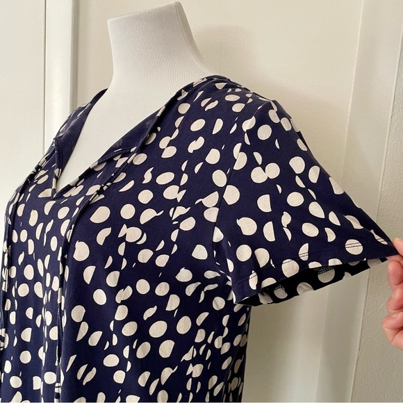 Maeve by Anthropology Clemente Tee Navy Polka Dot Size Large - Picture 5 of 16